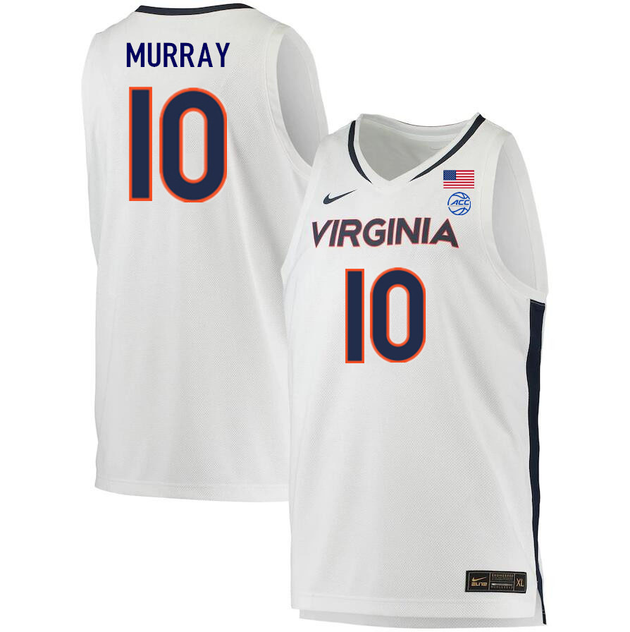 Men #10 Taine Murray Virginia Cavaliers College 2022-23 Stitched Basketball Jerseys Sale-White - Click Image to Close